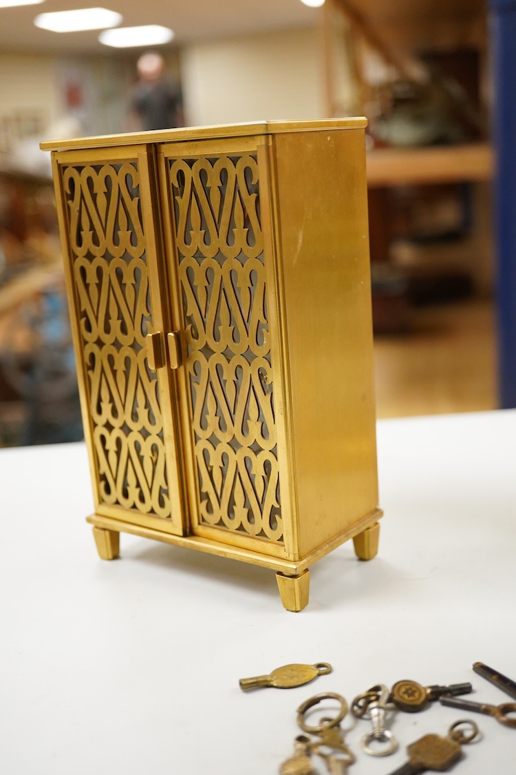 Two carriage clocks including a Jaeger LeCoultre(a.f), a 935 white metal fob watch, a gold plated open faced pocket watch, a 935 white metal 'The Westfield Lever' open faced pocket watch and a small quantity of watch key